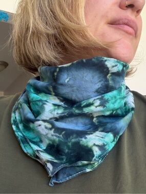 Cotton hand dyed bandana scarf- Margot- 
20x20